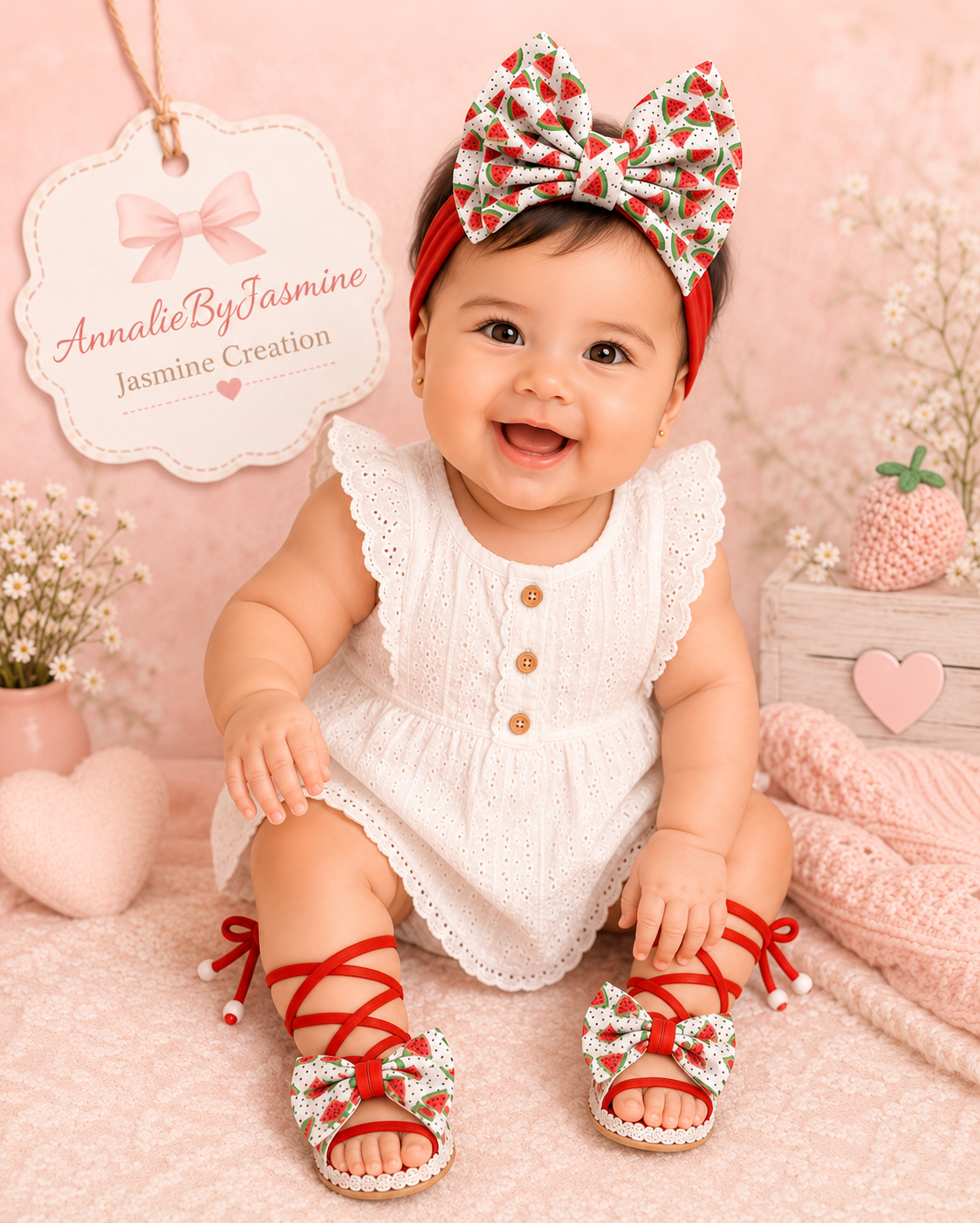 Baby set of headband and sandals
