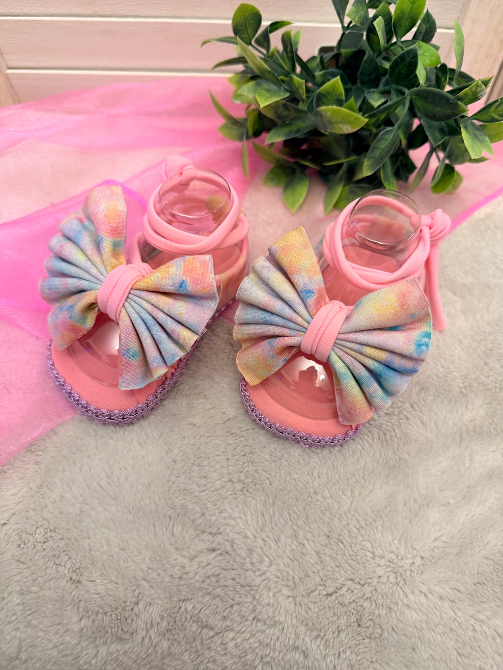 Baby headband and sandals size 6 to 9 months