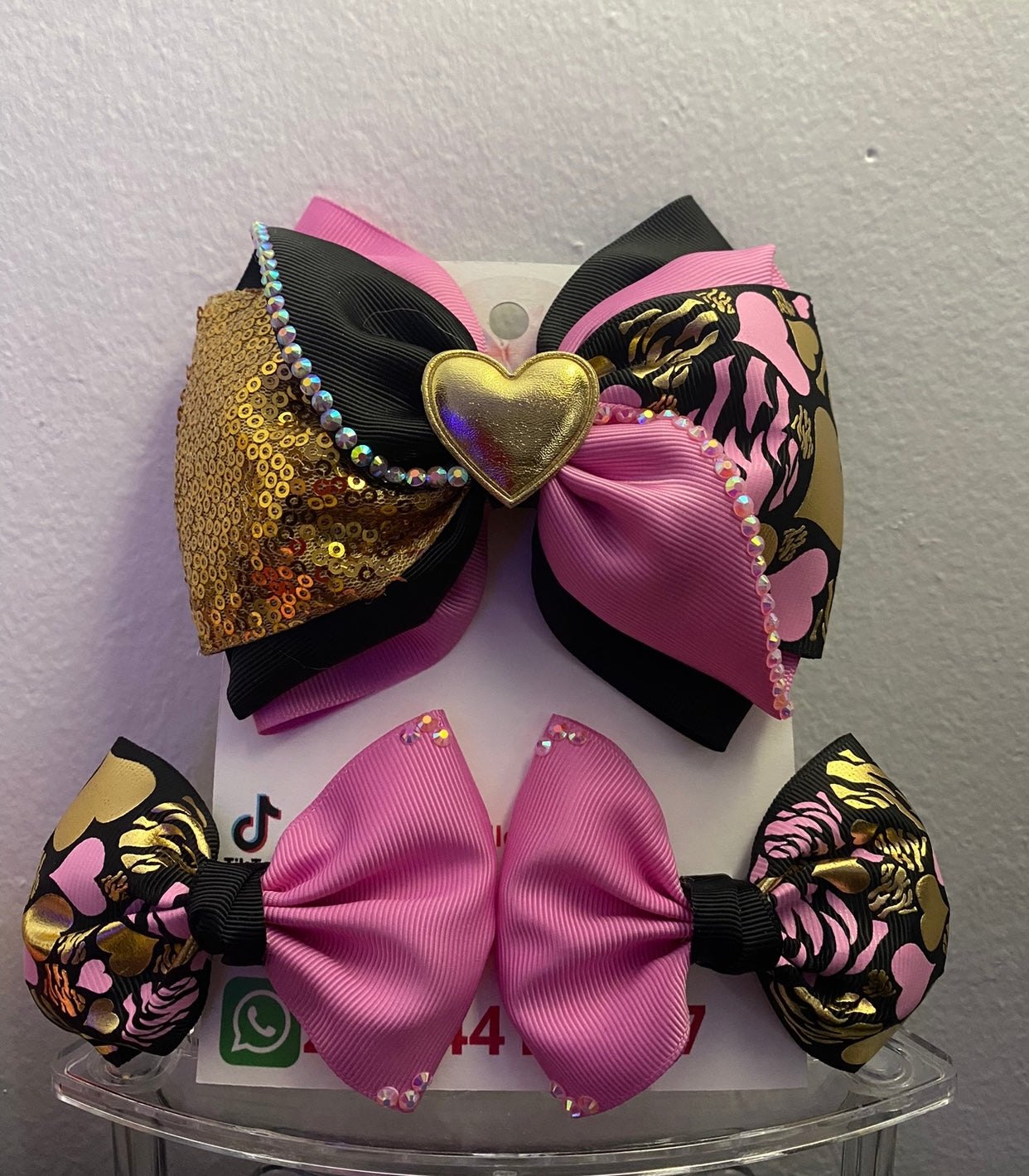 Heart hair-bows set