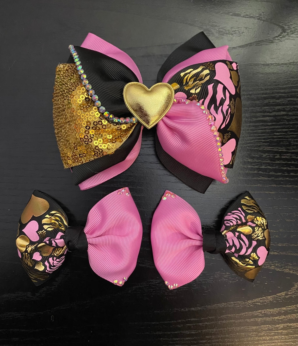 Heart hair-bows set