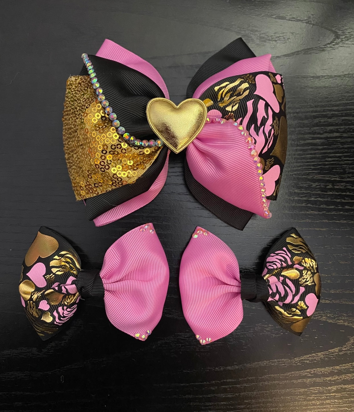 Heart hair-bows set