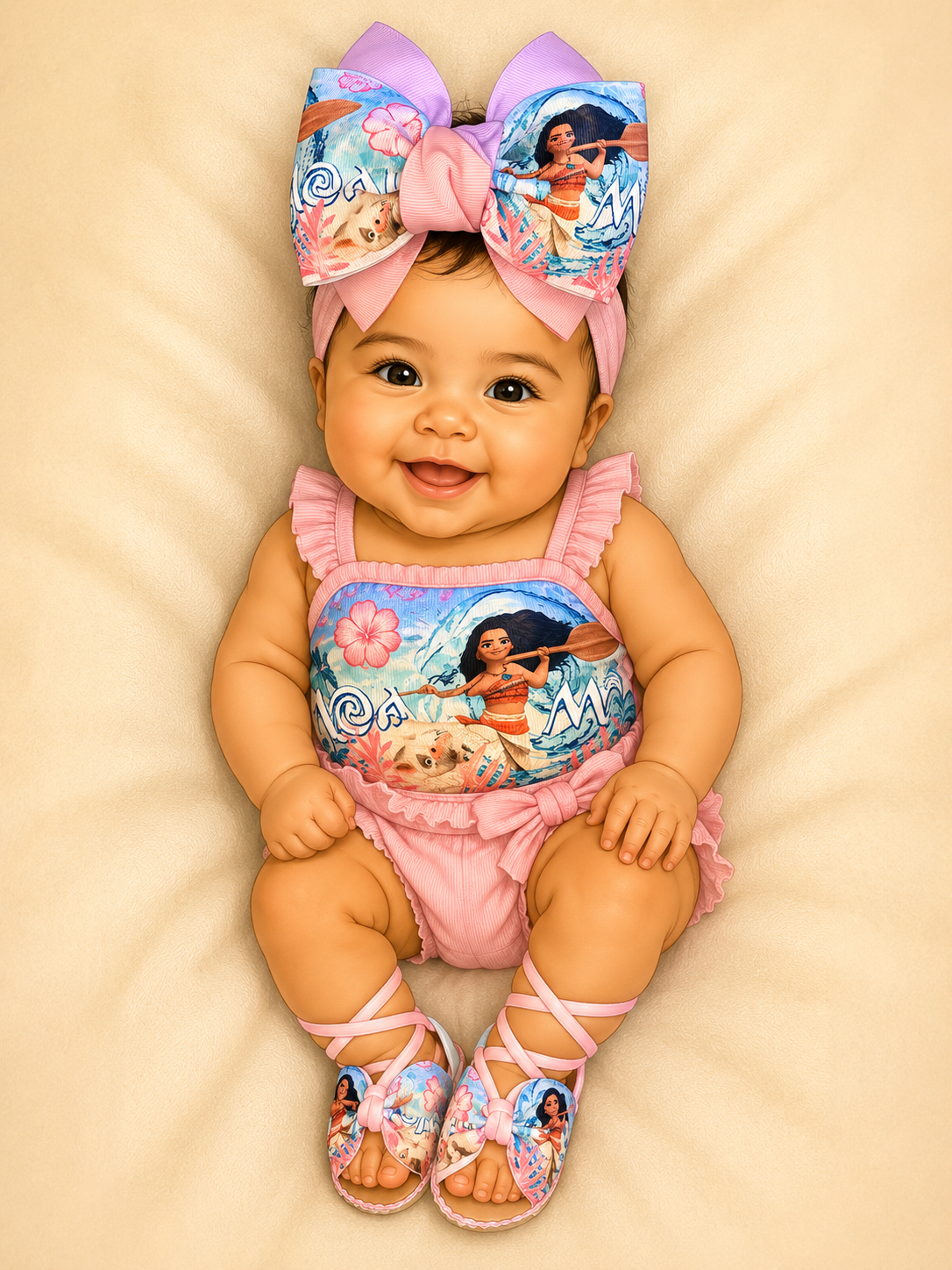 Moana, baby headband and sandals